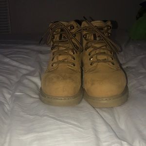 Steel toed Timberlands